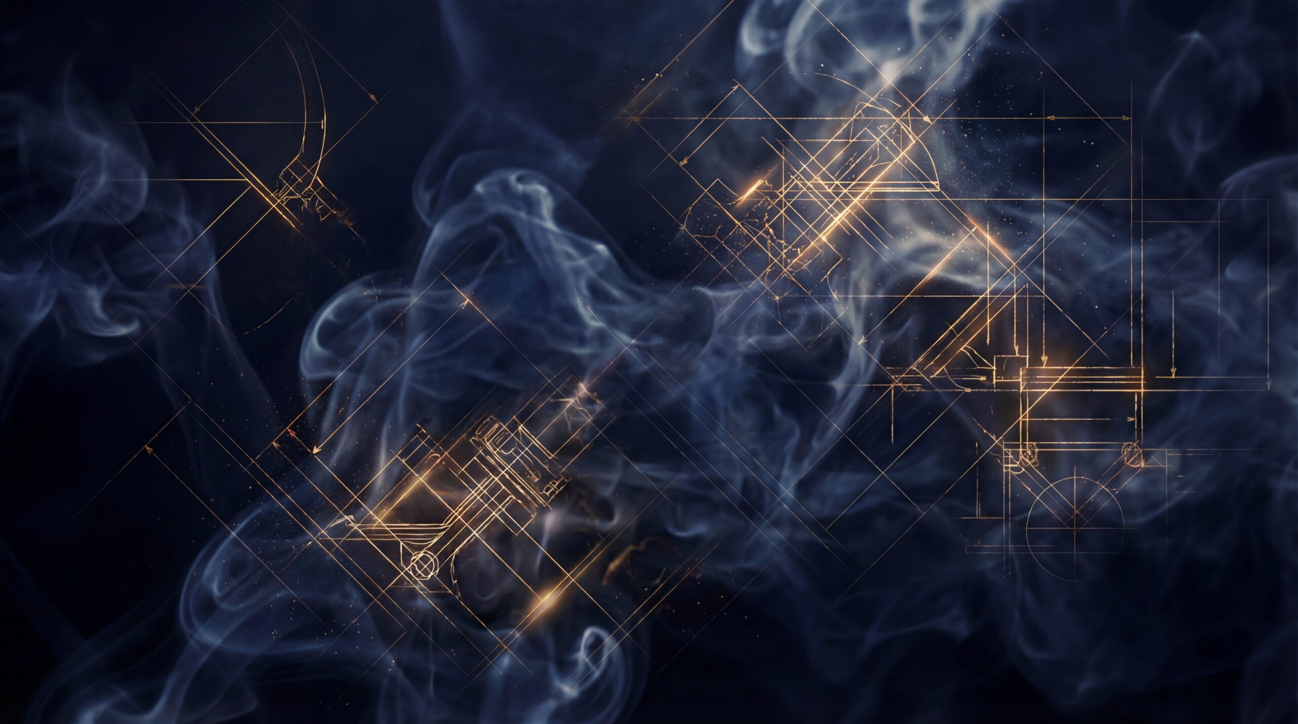 Textile macro with a gold beam of light