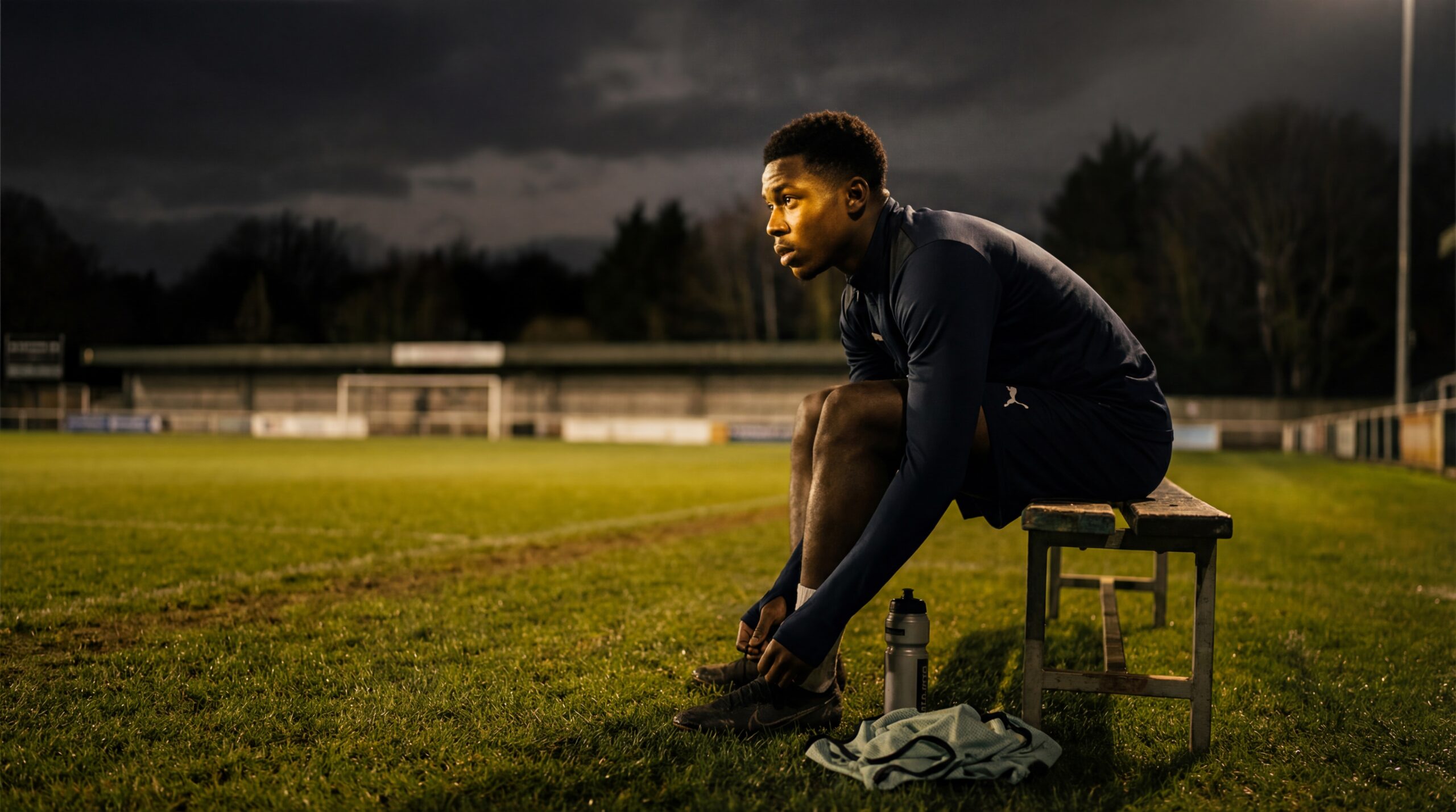 Single player sitting after training